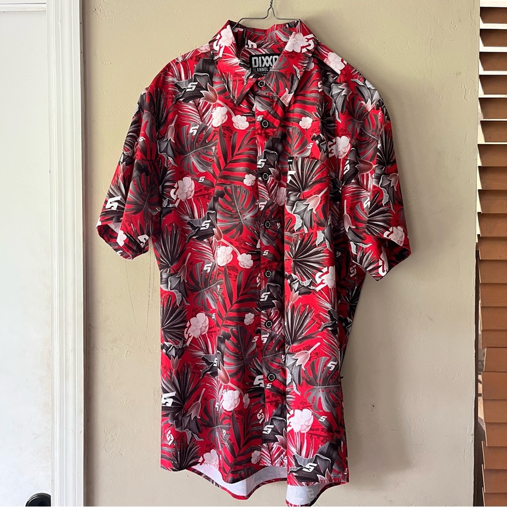 Dixxon Flannel Hawaiian Floral Shirt Men's Limited Edition Snap-On Tools Size L